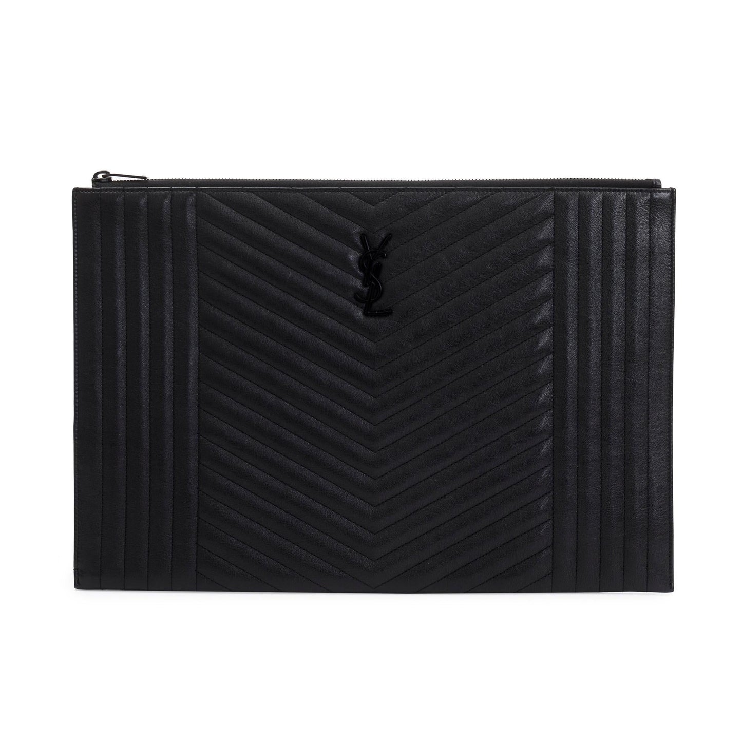 YSL Saint Laurent Mixed Classic Zipped Document Holder Travel Bag Matelasse Monogram