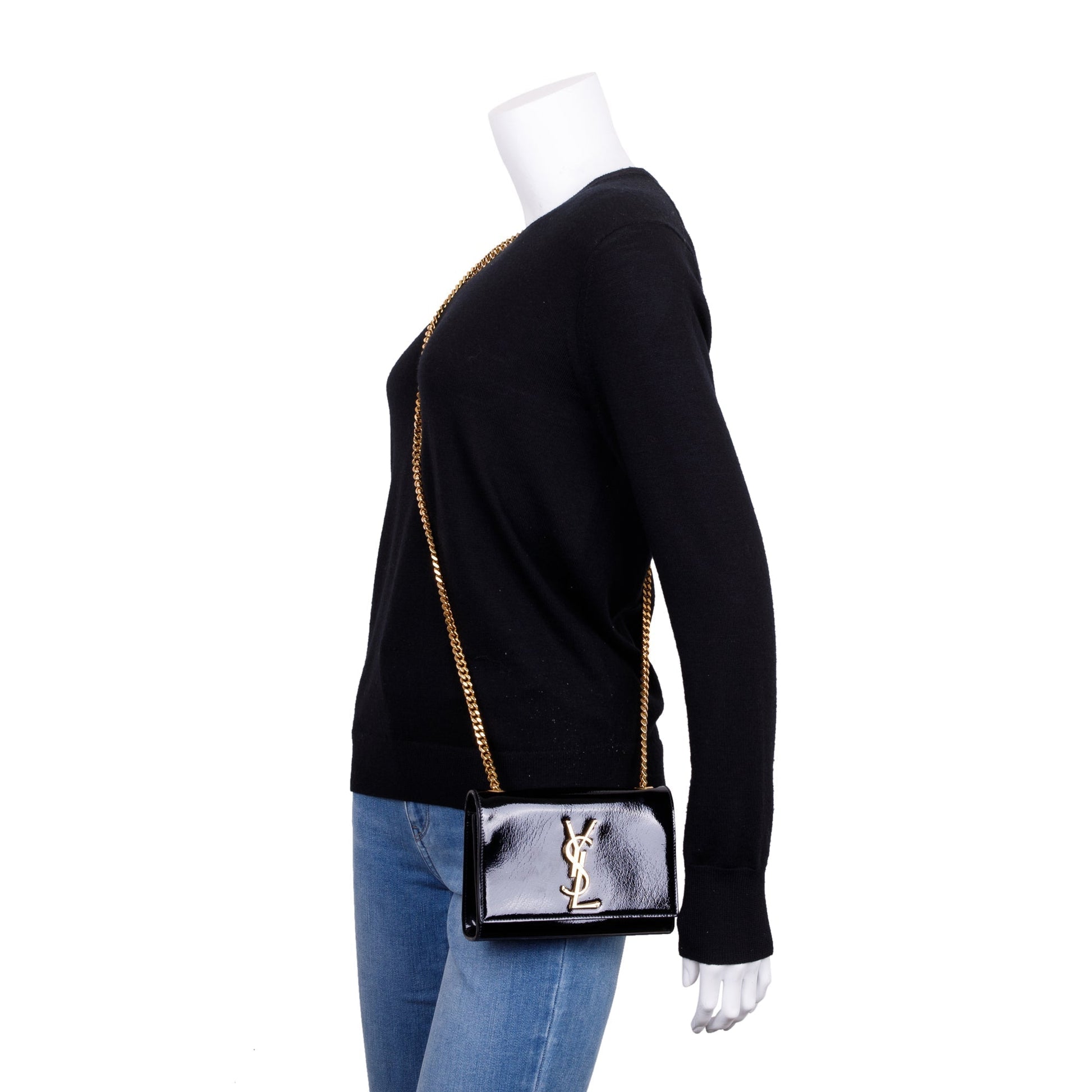 YSL Saint Laurent Patent Mini Kate Bag Leather Monogram Travel Bag