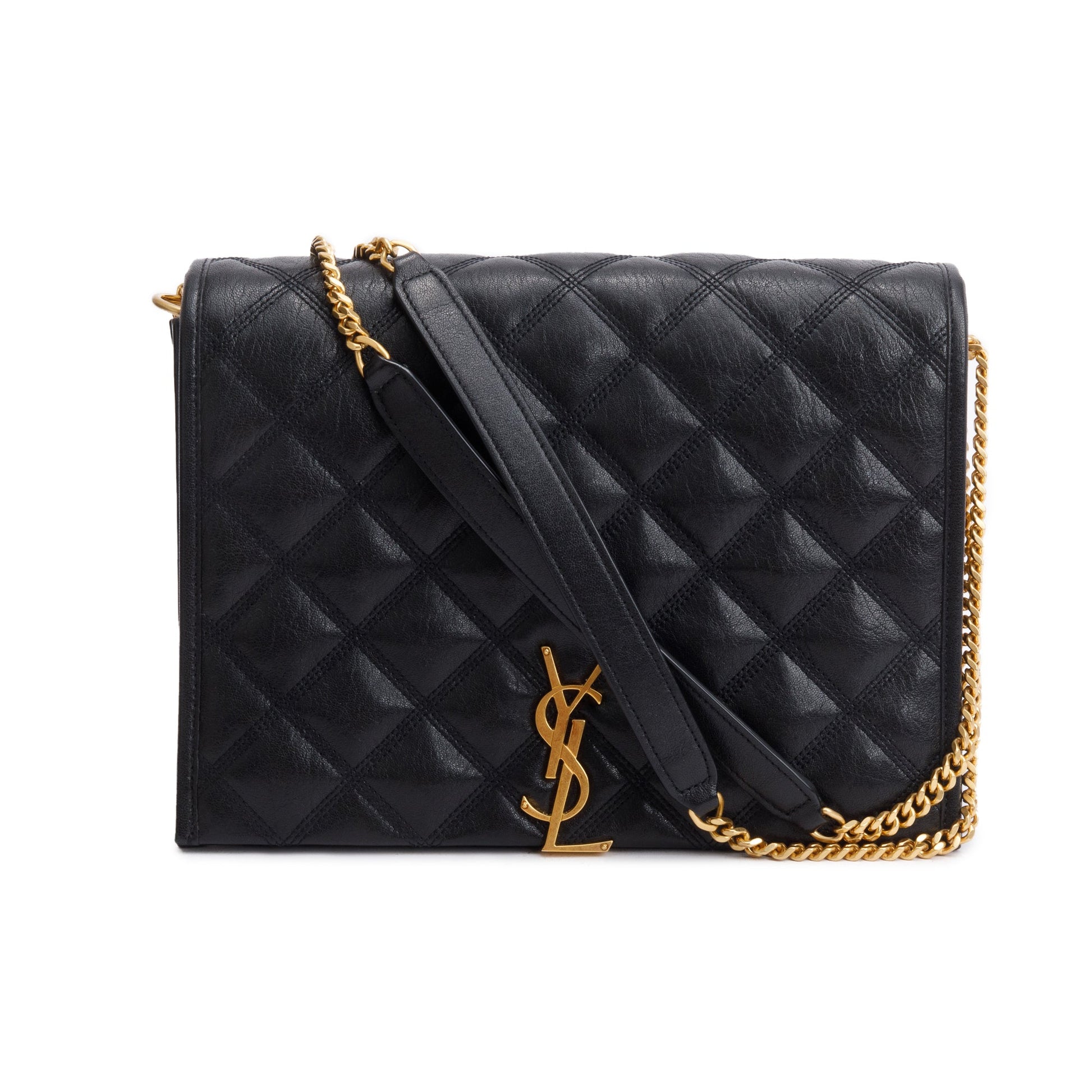 YSL Saint Laurent Small Becky Chain Bag Leather Quilted Travel Bag