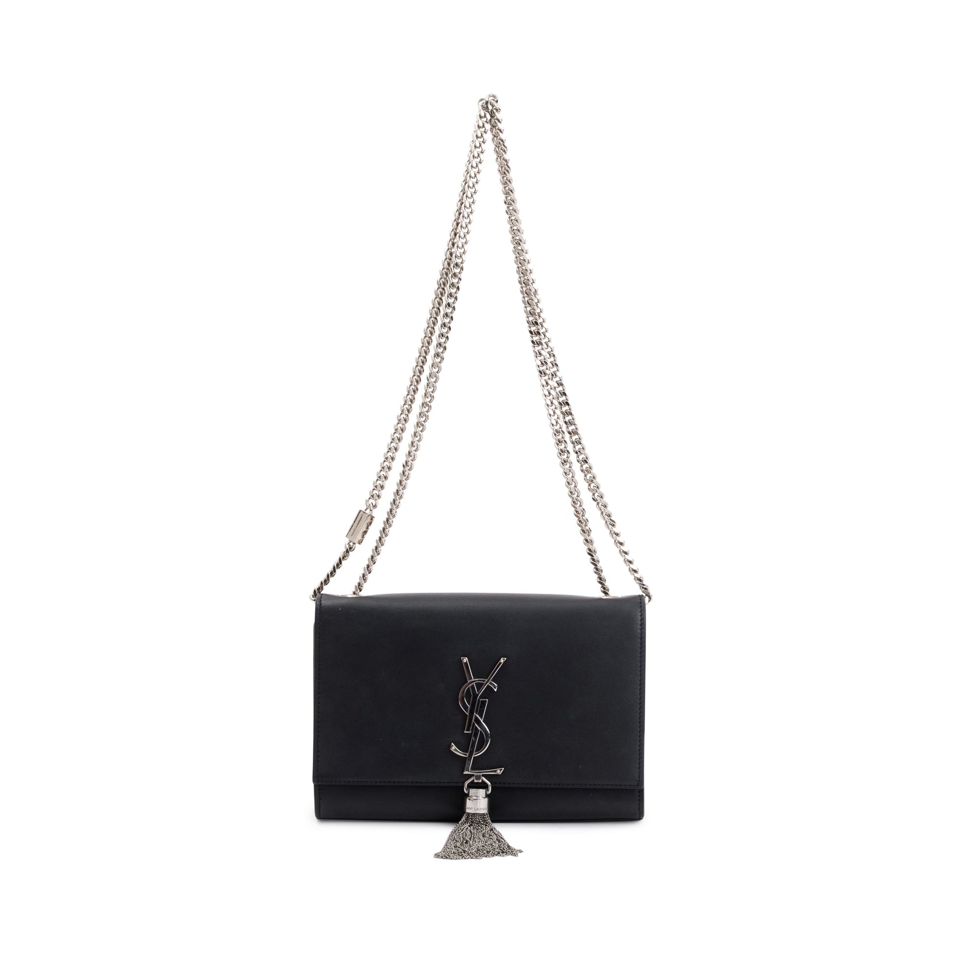 YSL Saint Laurent Smooth Calfskin Small Classic Kate Tassel Chain Leather Monogram Travel Bag