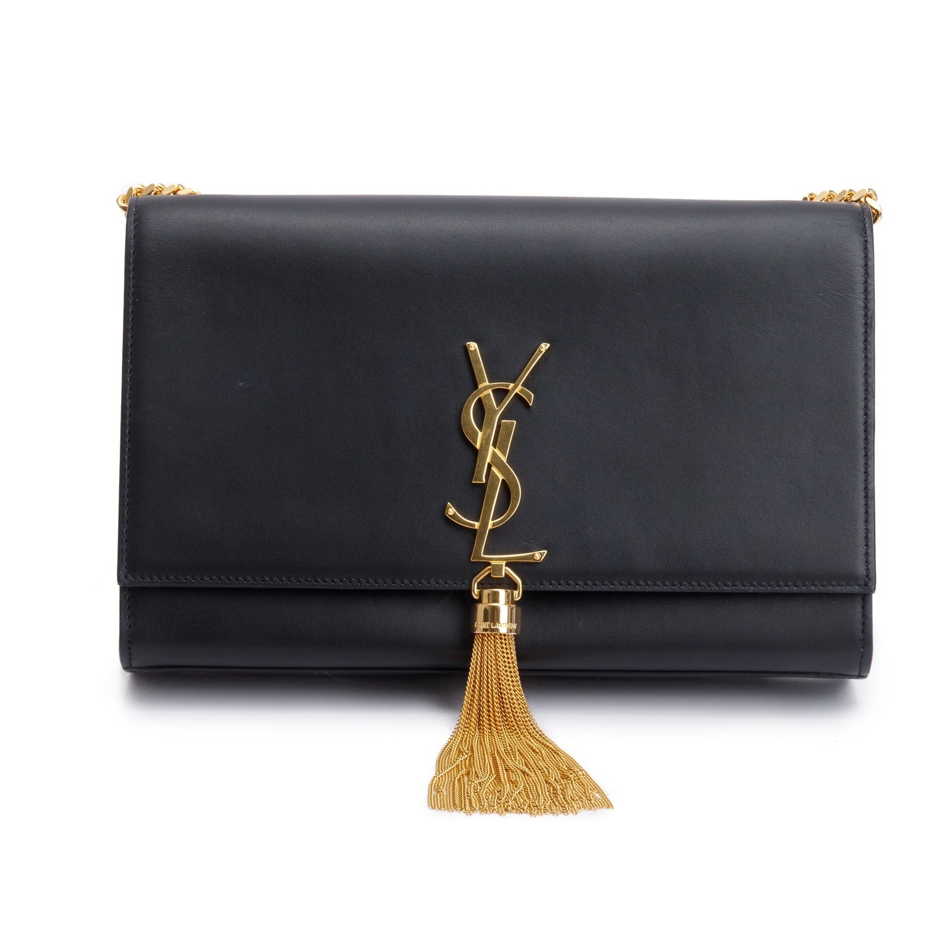 YSL Saint Laurent Smooth Kate Tassel Bag Leather Black Travel Bag