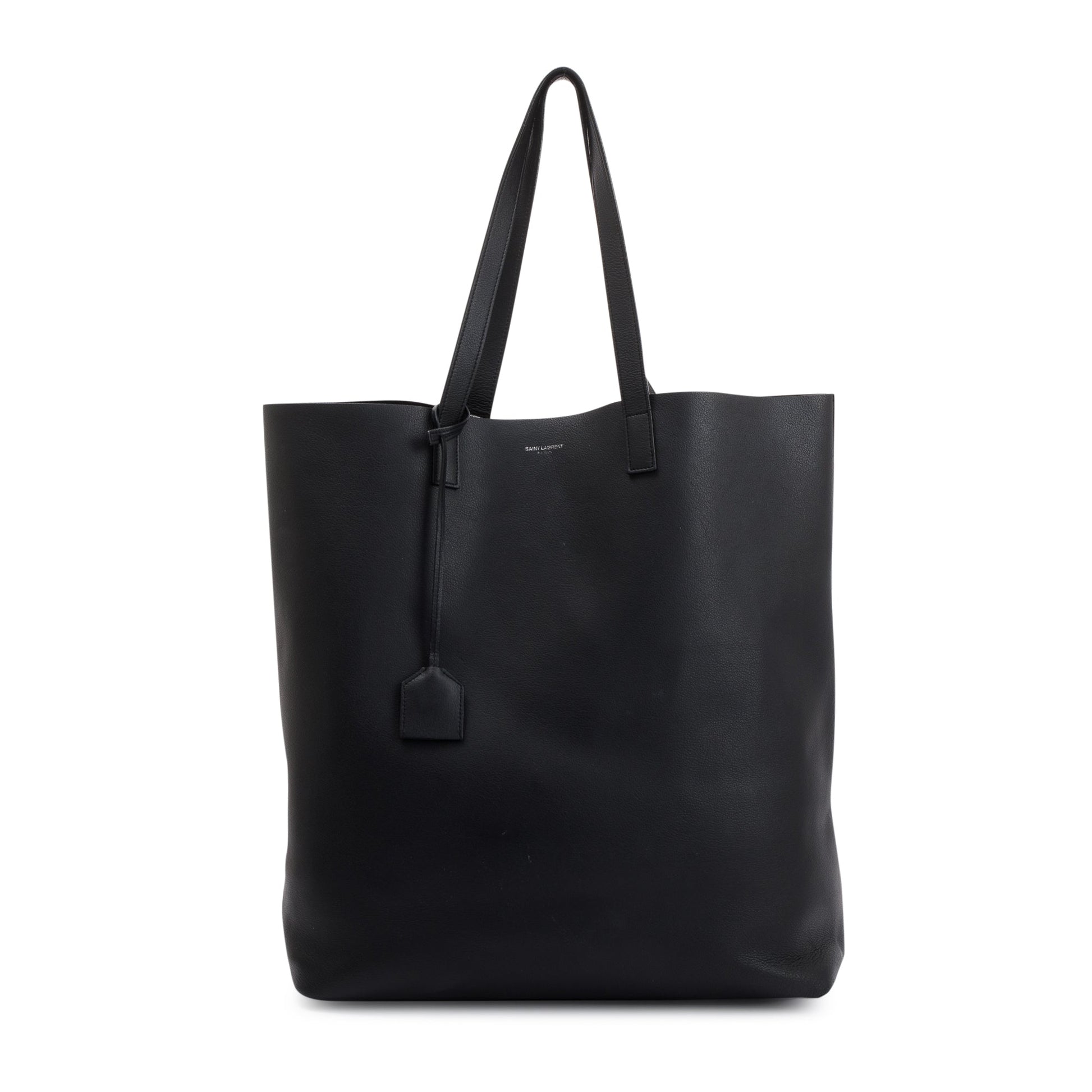 YSL Saint Laurent Soft Calfskin N S Shopping Tote Leather Black Tote Bag