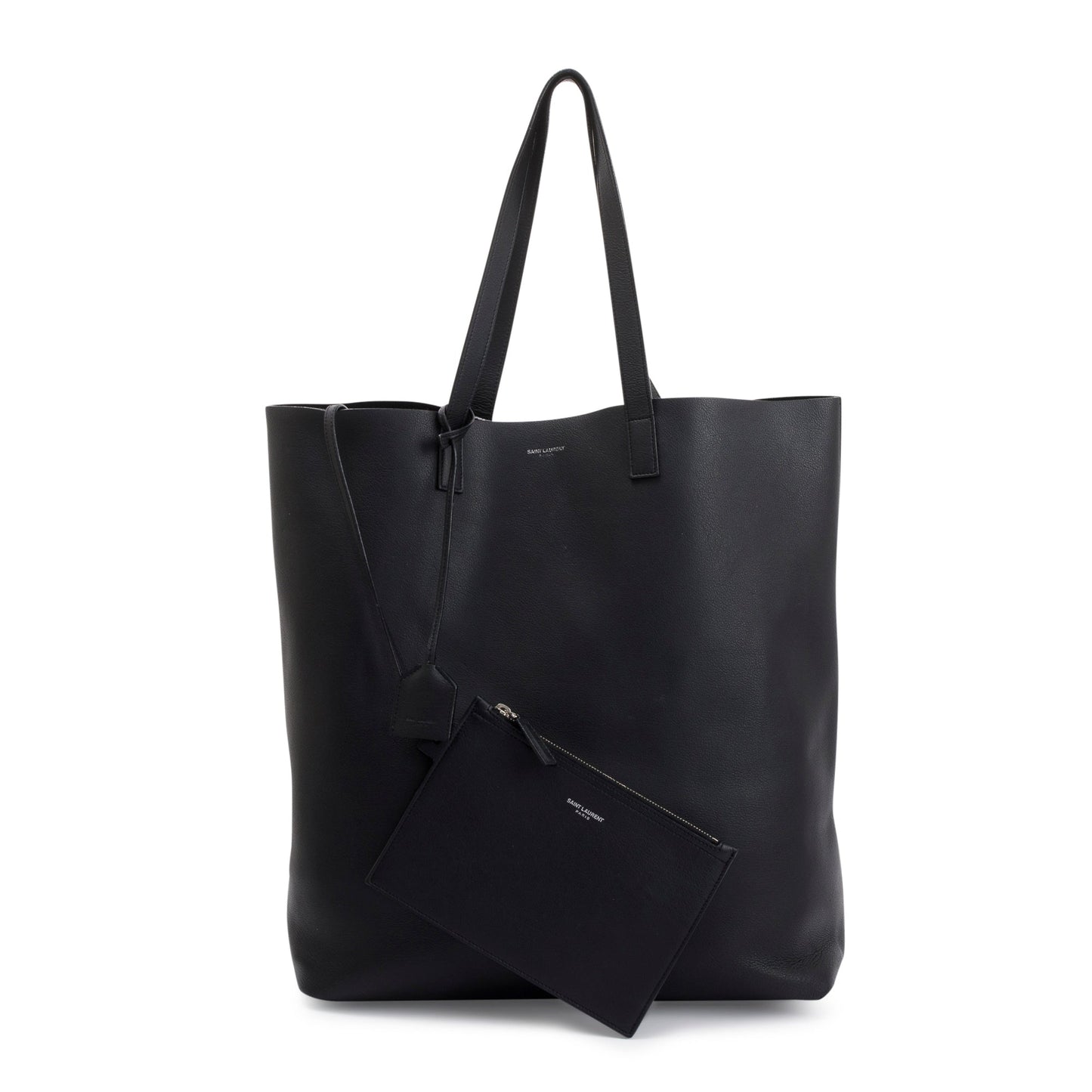 YSL Saint Laurent Soft Calfskin N S Shopping Tote Leather Black Tote Bag