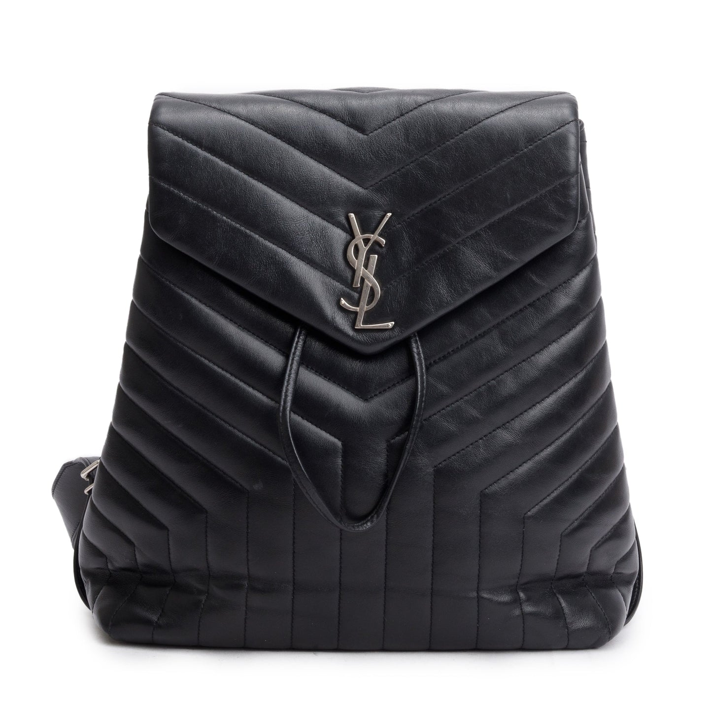 YSL Saint Laurent Calfskin Medium Loulou Backpack Leather Quilted