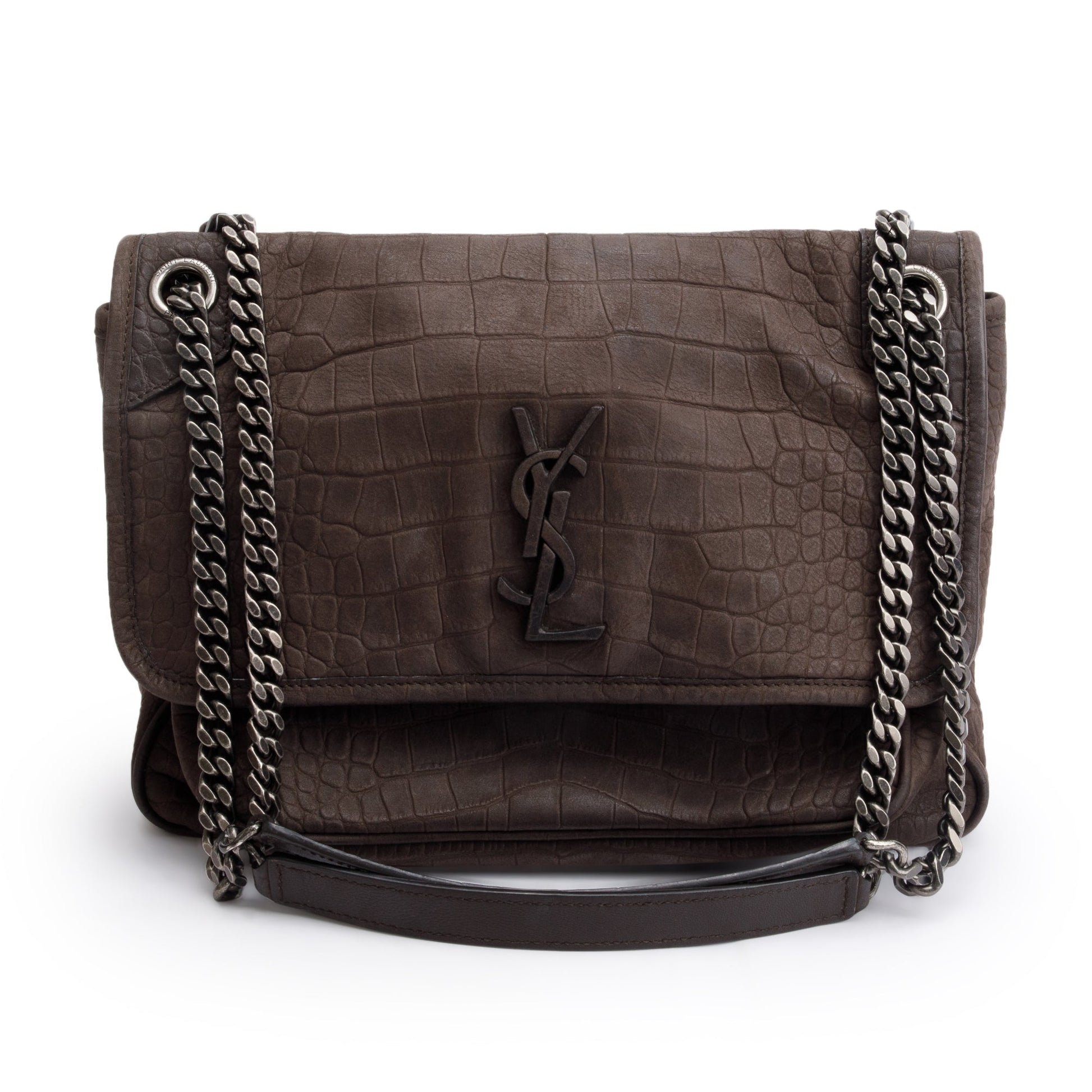 YSL Saint Laurent Niki Shoulder Bag Suede Brown