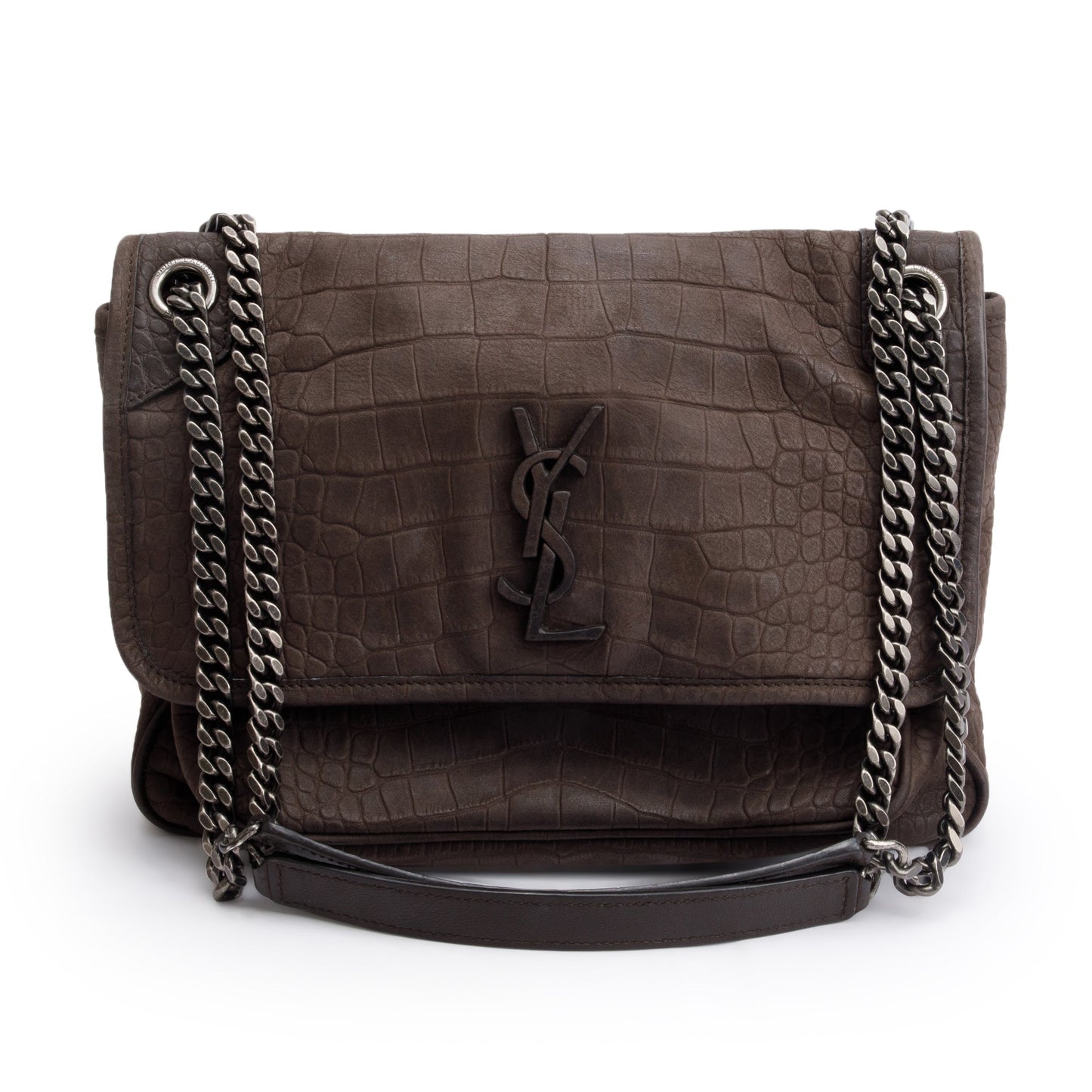 YSL Saint Laurent Niki Shoulder Bag Suede Brown