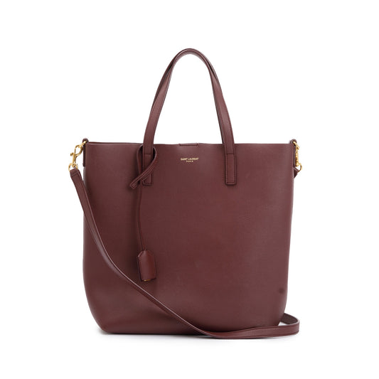 YSL Saint Laurent Burgandy Toy Shopping Tote Leather Tote Bag