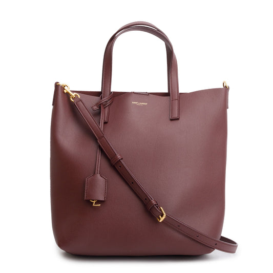 YSL Saint Laurent Burgundy Calfskin Toy Shopping Tote Leather Tote Bag