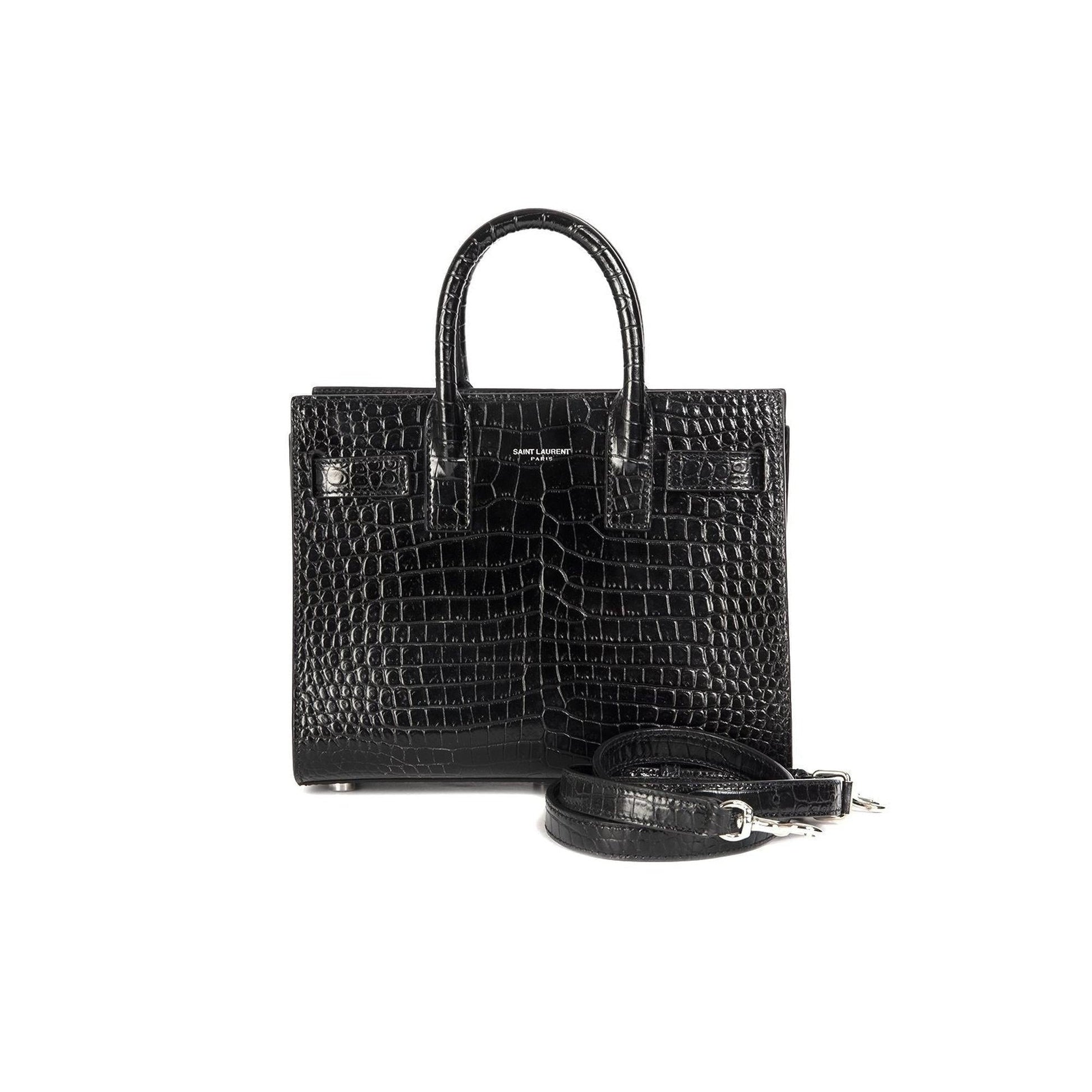 YSL Saint Laurent Embossed Crocodile Nano Sac De Jour Travel Travel Bag