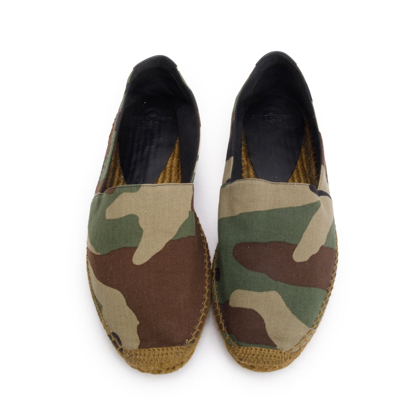 YSL Saint Laurent Camouflage Espadrilles Size Travel Bag Canvas Green