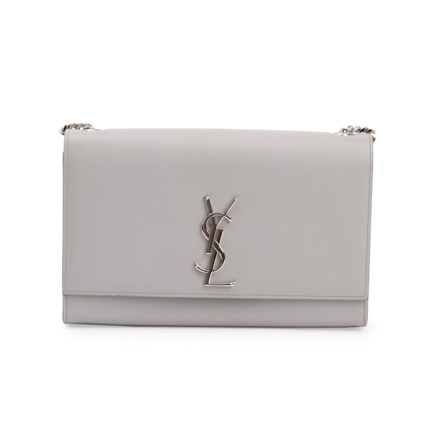 YSL Saint Laurent Grey Grain De Poudre Kate Bag Leather Medium Travel Bag