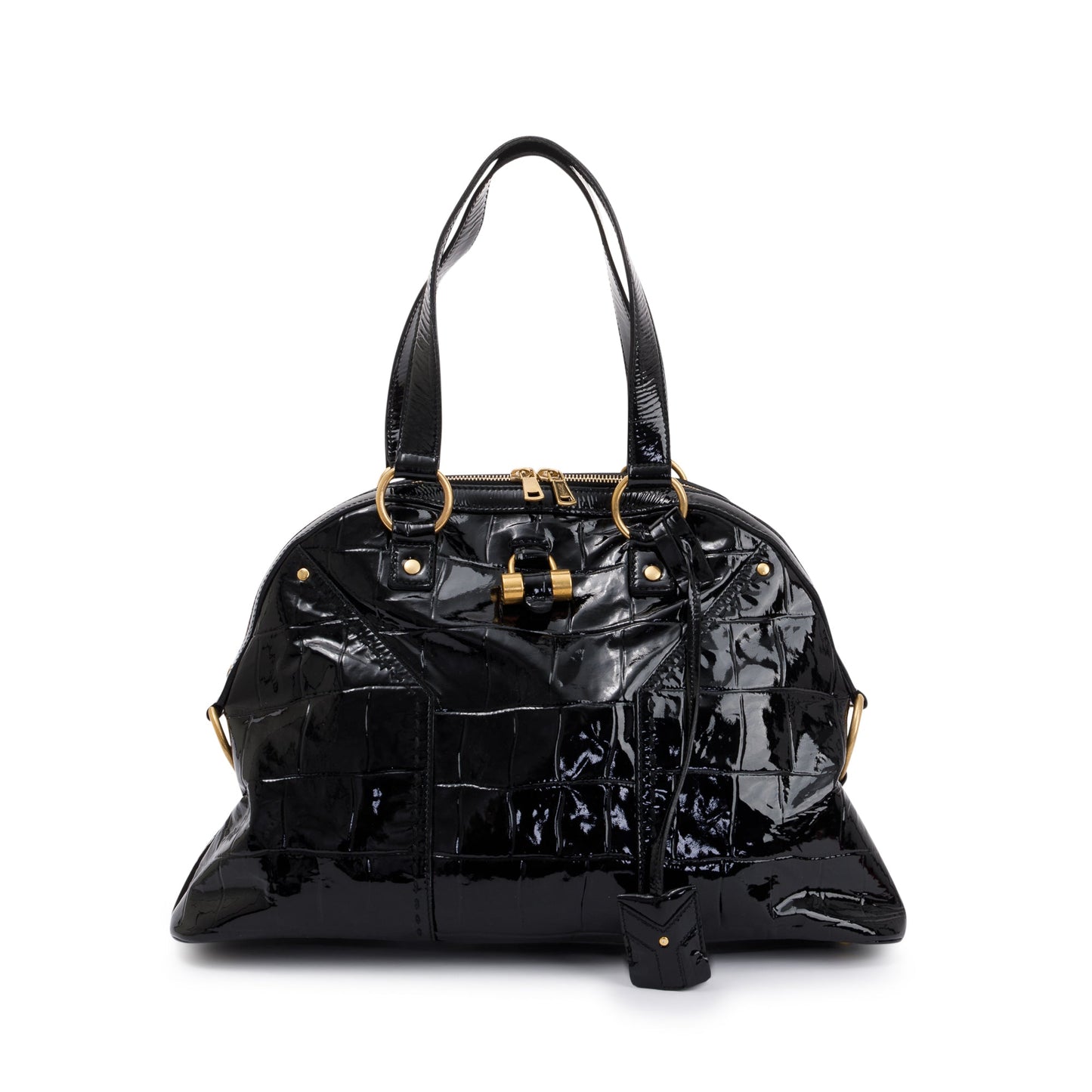 YSL Saint Laurent Patent Bag Leather Black Travel Bag
