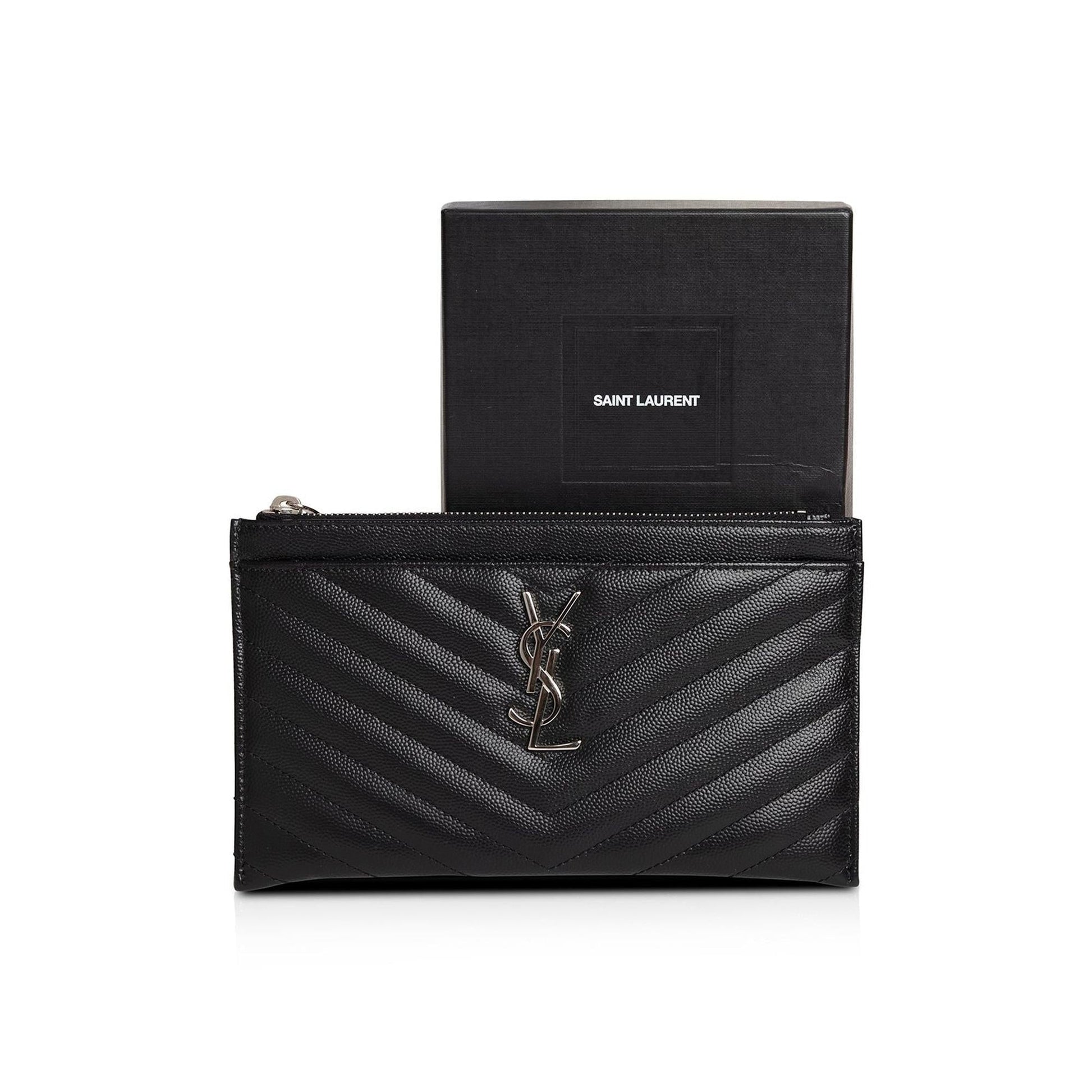 YSL Saint Laurent Cassandre Bill Pouch Travel Bag Matelasse