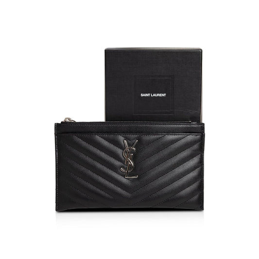 YSL Saint Laurent Cassandre Bill Pouch Travel Bag Matelasse