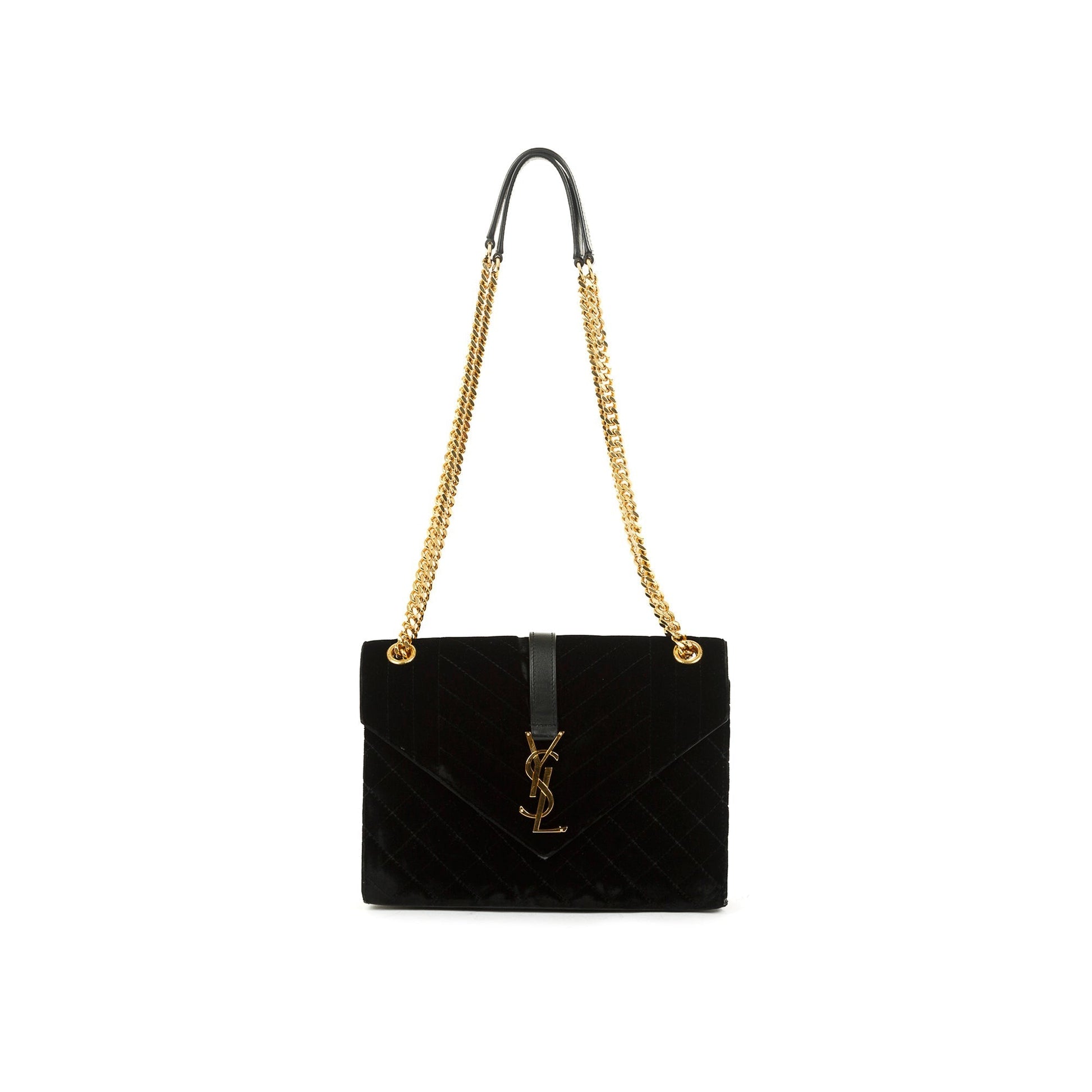 YSL Saint Laurent Velvet Mix Envelope Bag Matelasse Medium Travel Bag