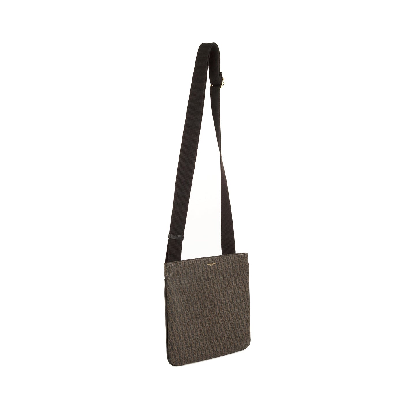 YSL Saint Laurent Flat Messenger Bag Canvas Monogram Shoes