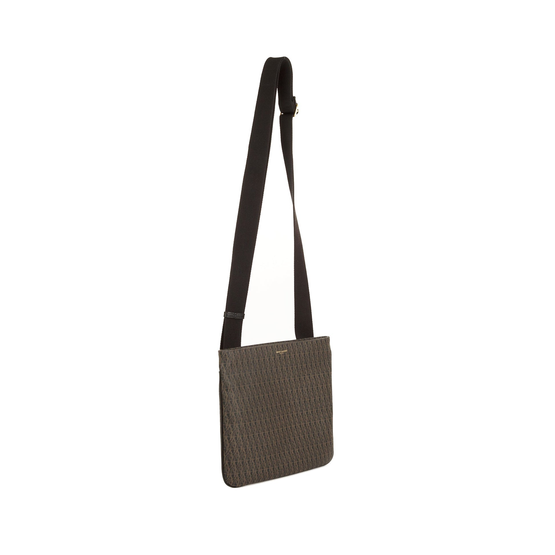 YSL Saint Laurent Flat Messenger Bag Canvas Monogram Shoes