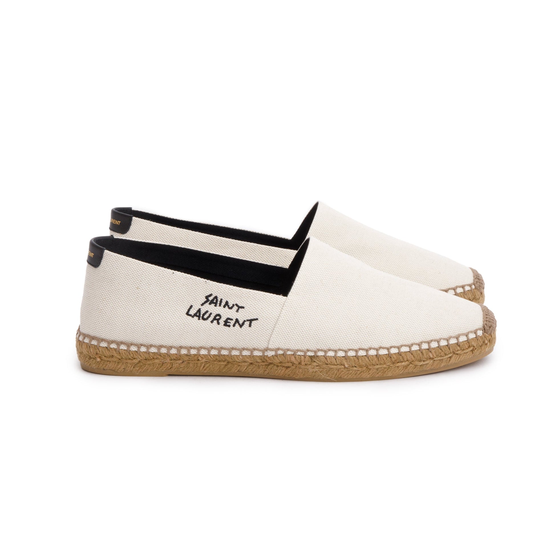 YSL Saint Laurent Natural Espadrilles Size Travel Bag Canvas Beige