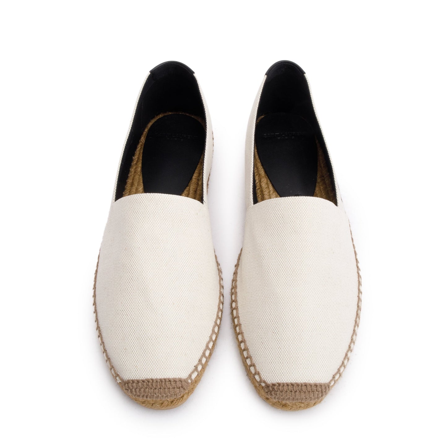 YSL Saint Laurent Natural Espadrilles Size Travel Bag Canvas Beige