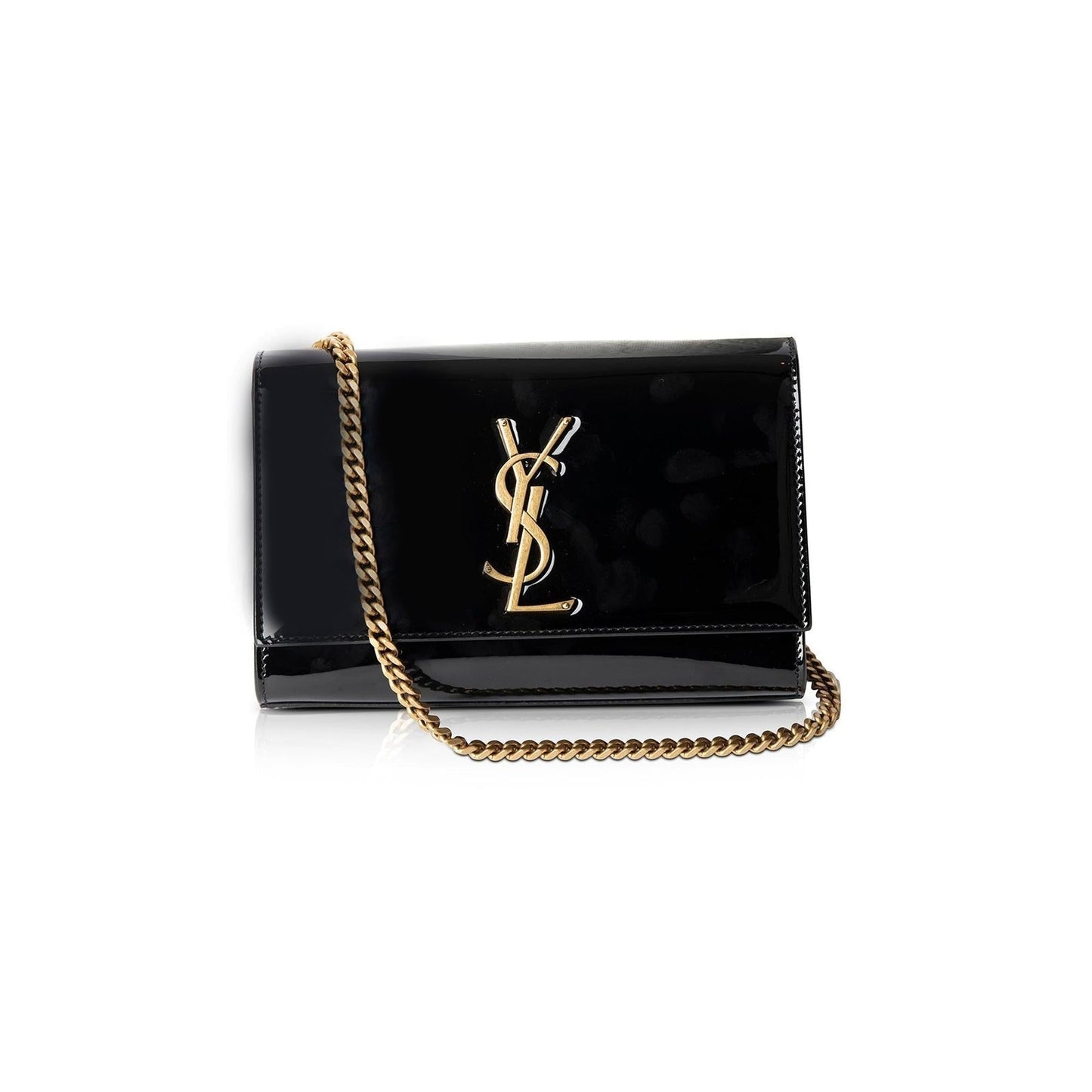 YSL Saint Laurent Patent Kate Shoulder Bag Leather Small