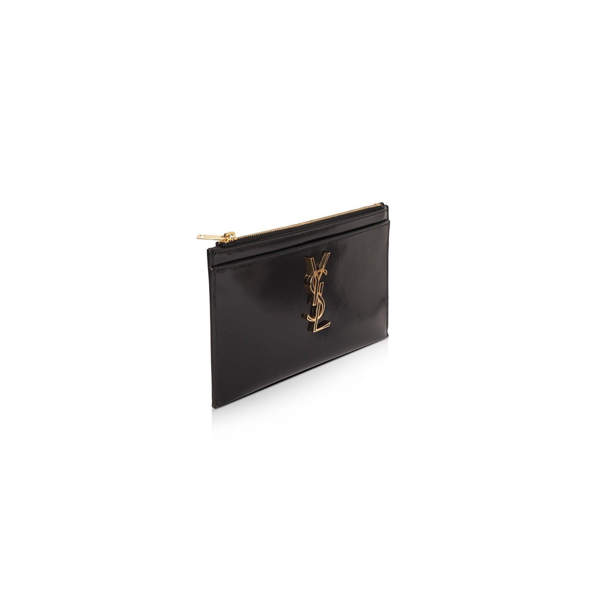YSL Saint Laurent Patent Bill Pouch Travel Bag Monogram
