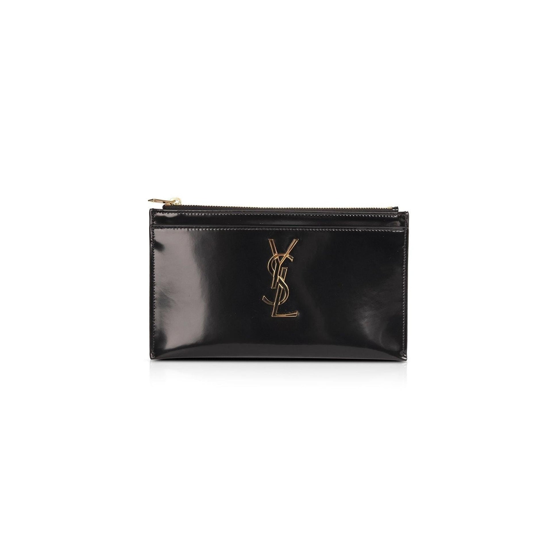 YSL Saint Laurent Patent Bill Pouch Travel Bag Monogram