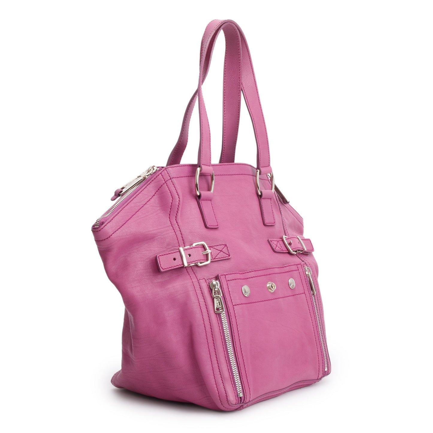 YSL Saint Laurent Calfskin Downtown Tote Leather Pink Tote Bag