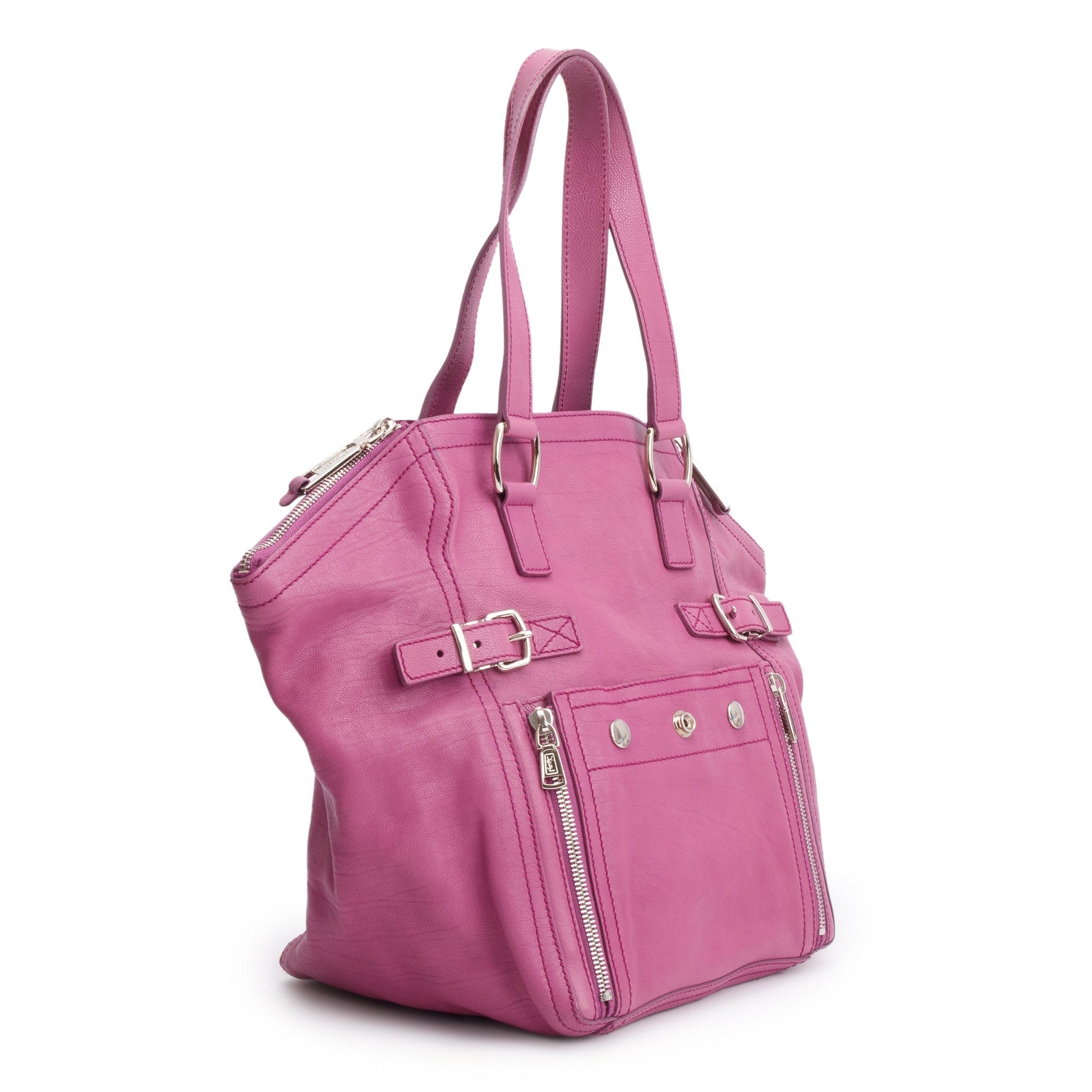 YSL Saint Laurent Calfskin Downtown Tote Leather Pink Tote Bag