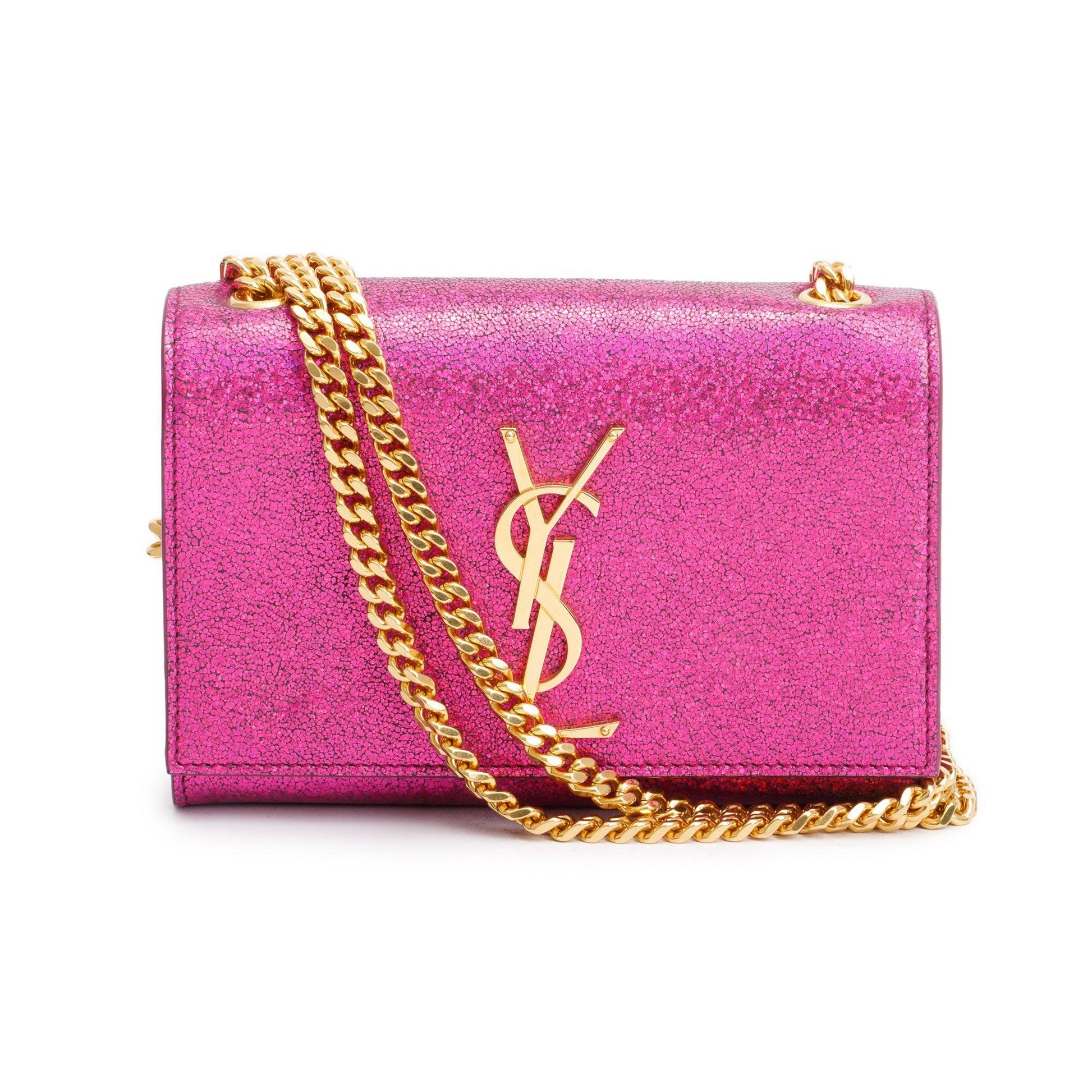 YSL Saint Laurent Glitter Mini Kate Bag Leather Monogram Travel Bag