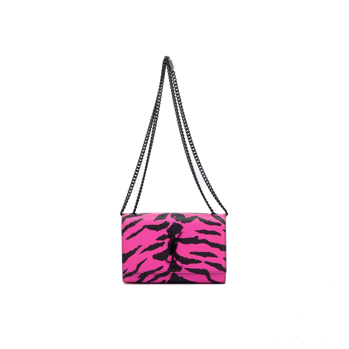 YSL Saint Laurent Zebra Print Kate Bag Monogram Pink Travel Bag