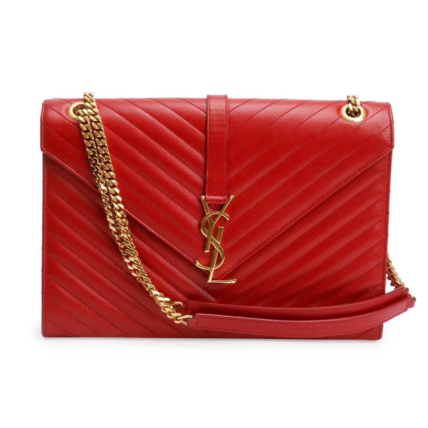 YSL Saint Laurent Grain De Poudre Large Envelope Chain Bag Leather Quilted Travel Bag Bag 57978