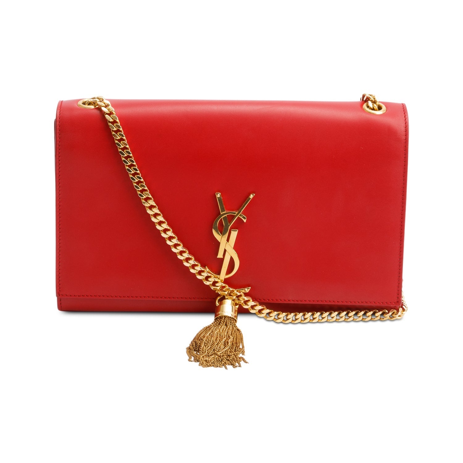 YSL Saint Laurent Smooth Kate Tassel Bag Leather Red Travel Bag