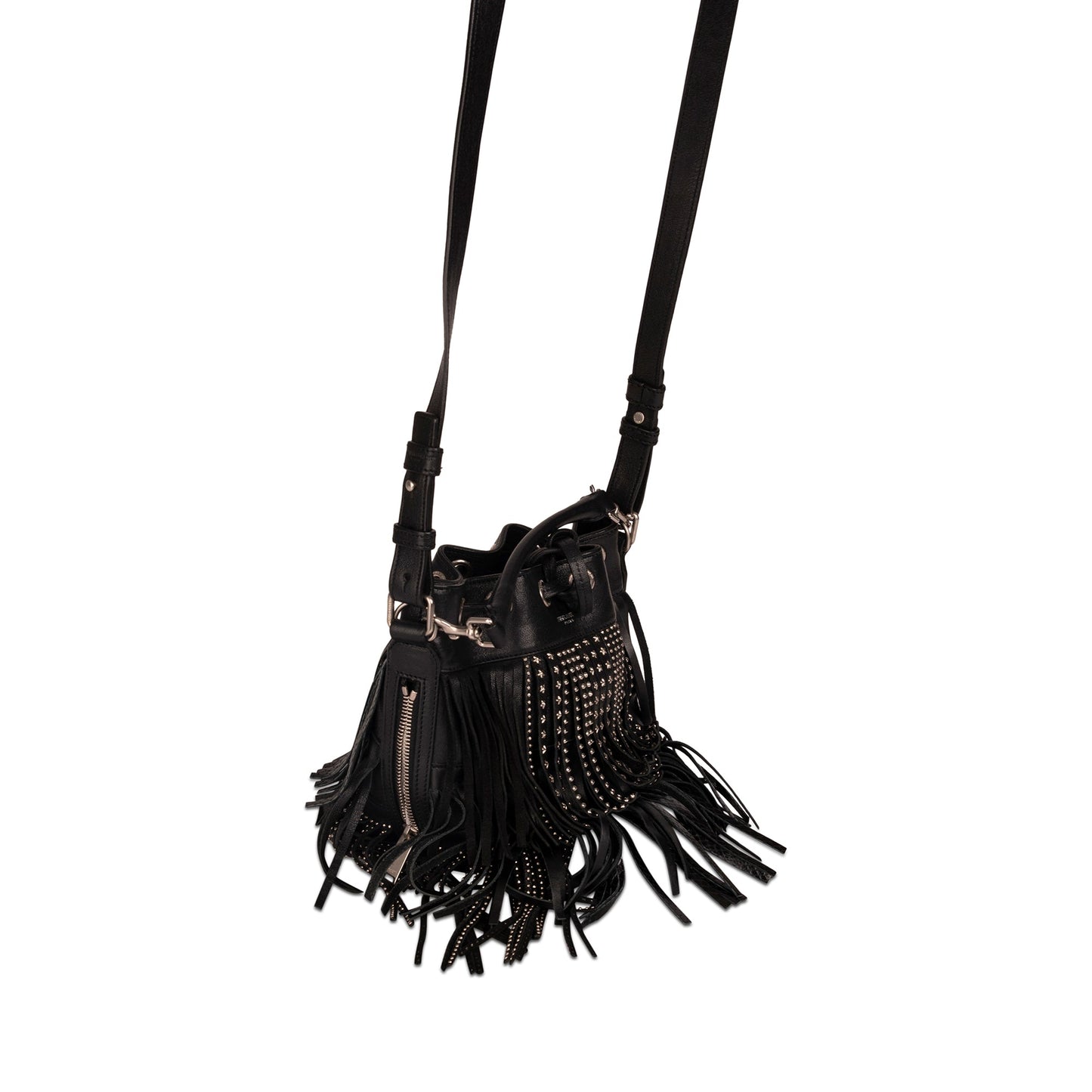 YSL Saint Laurent Studded Emmanuel Bag Small Bucket Bucket Bag