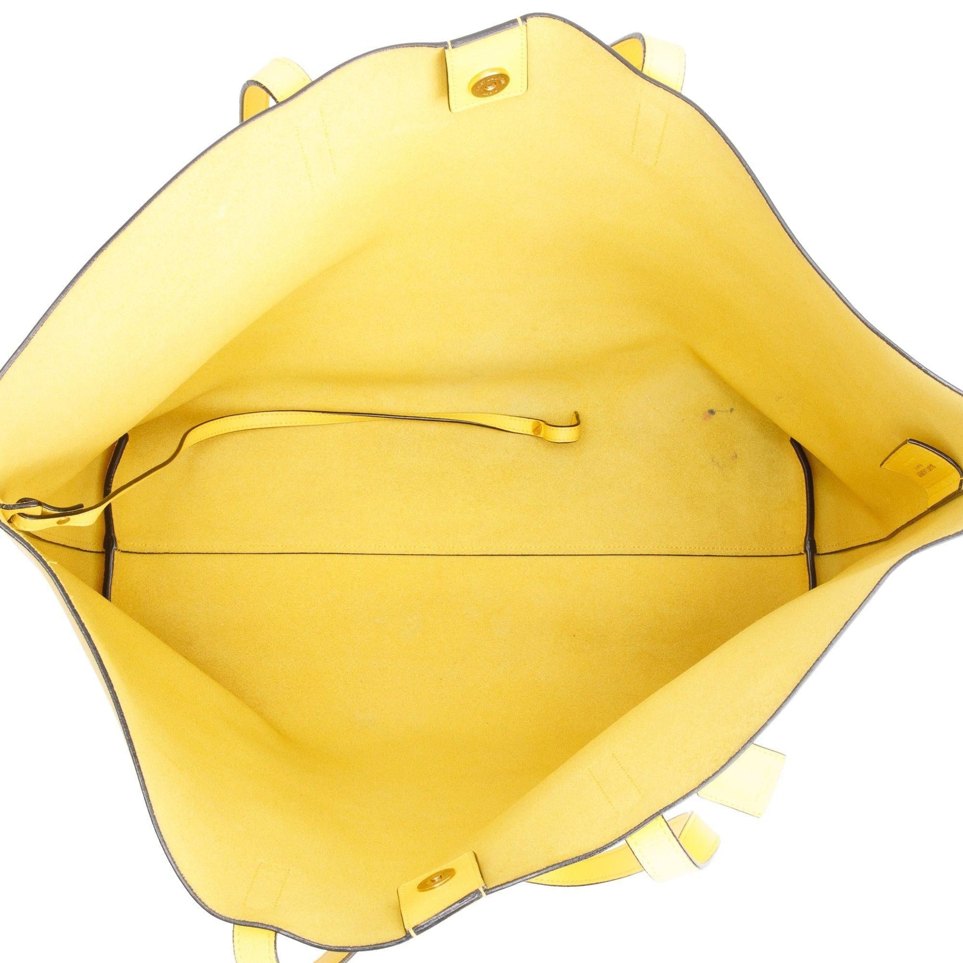 YSL Saint Laurent Yellow E W Shopping Tote Leather Tote Bag