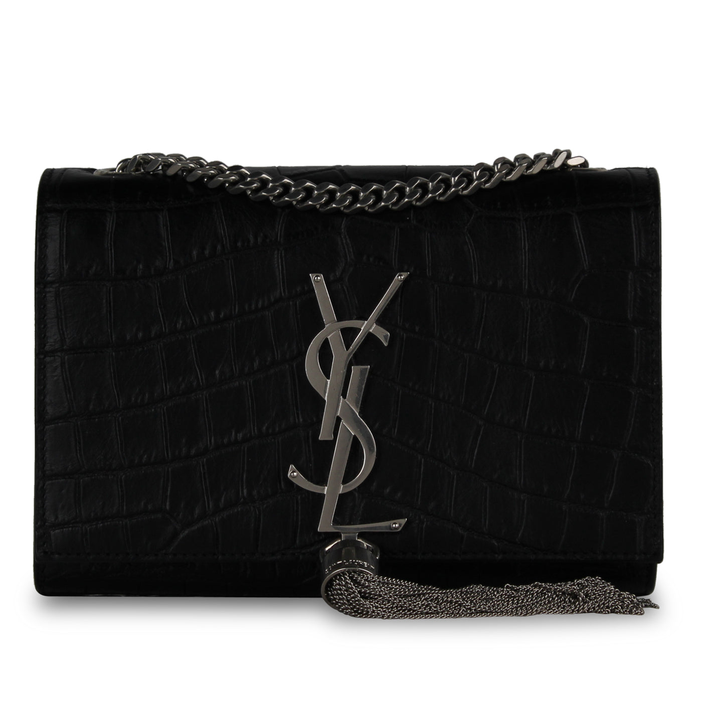 YSL Saint Laurent Kate Tassel Bag Croc Embossed Crossbody Bag Bag Croc Embossed