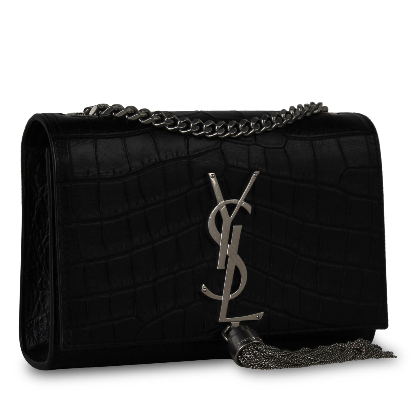 YSL Saint Laurent Kate Tassel Bag Croc Embossed Crossbody Bag Bag Croc Embossed