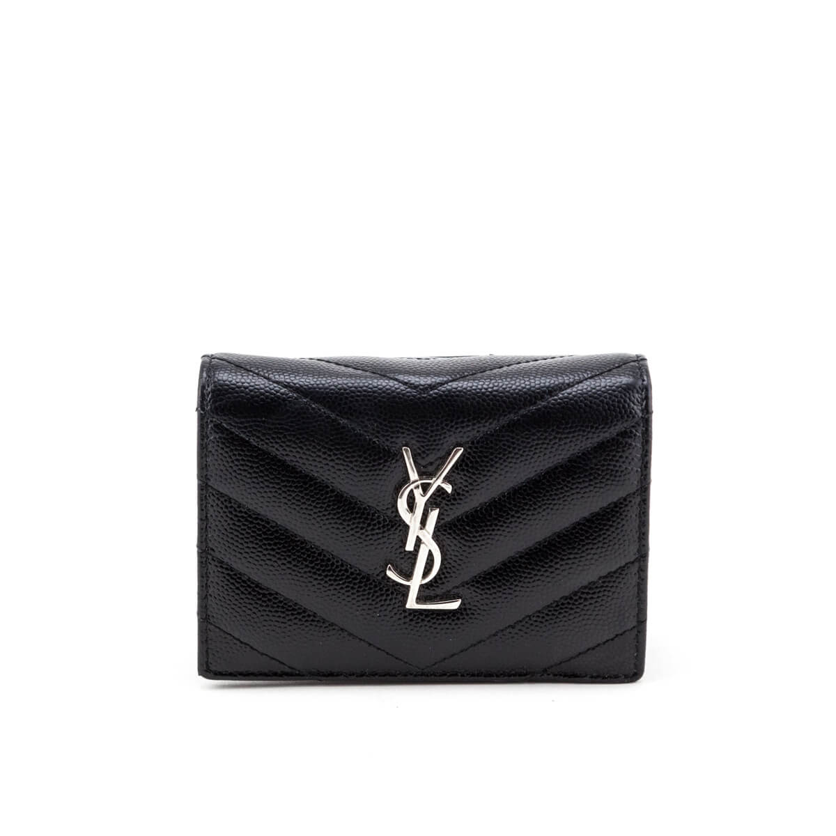 YSL Saint Laurent Trending Grain De Poudre Card Case Travel Monogram Black Travel Bag