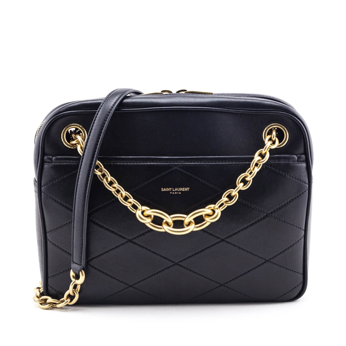 YSL Saint Laurent Saint Laurent Trending Lambskin Le Maillon Chain Quilted Black Travel Bag