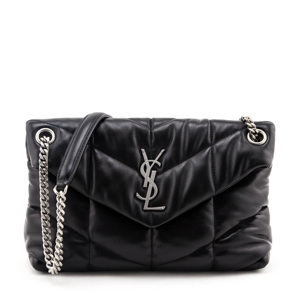 YSL Saint Laurent Trending Lambskin Puffer Bag Quilted Black Travel Bag