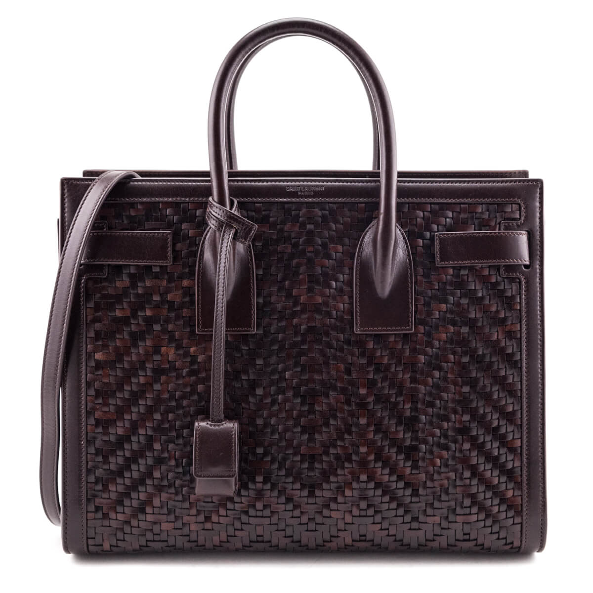 YSL Saint Laurent Trending Burnt Calfskin Paglia Palm Sac De Brown Tote Bag