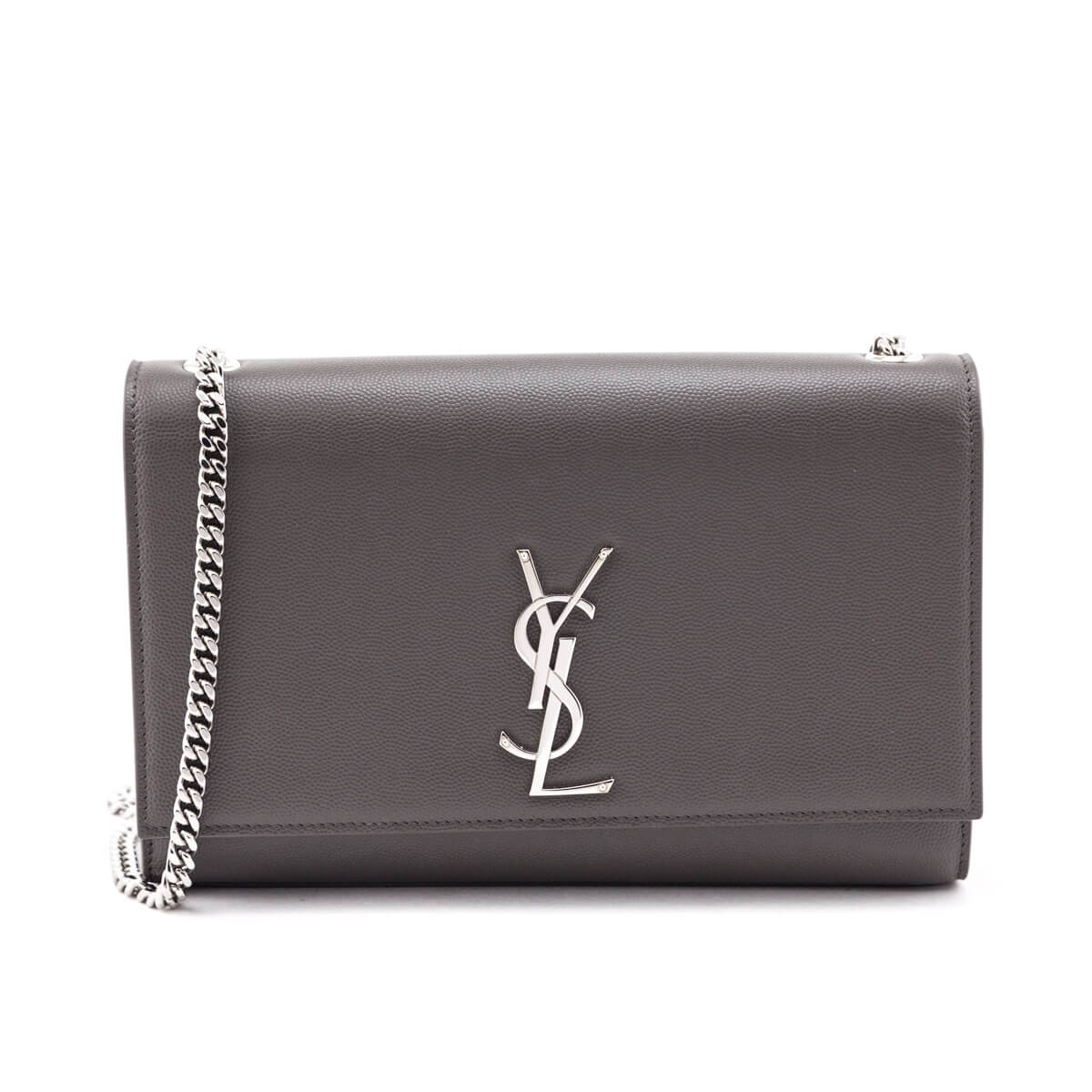 YSL Saint Laurent Trending Earth Grey Grain De Poudre Kate Medium Chain Travel Bag