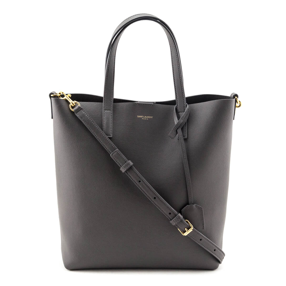 YSL Saint Laurent Trending Gray Calfskin Toy Shopping Tote Tote Bag
