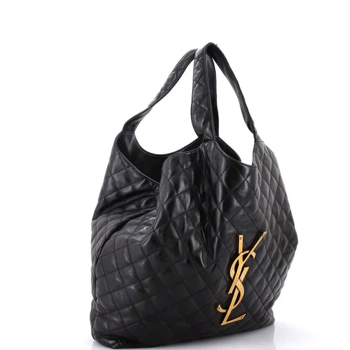 YSL Saint Laurent Icare Shopping Tote Leather Quilted Maxi Crossbody Bag