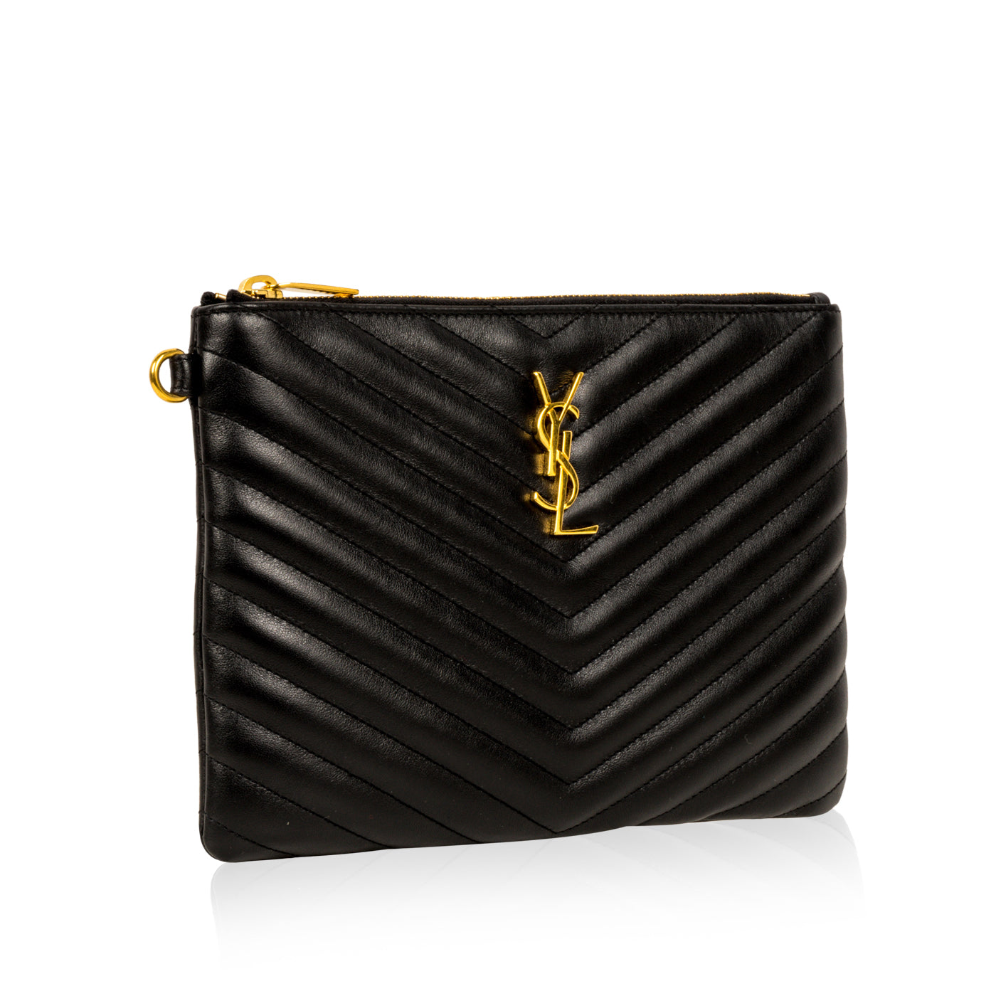 YSL Saint Laurent Chevron Clutch Clutch Bag