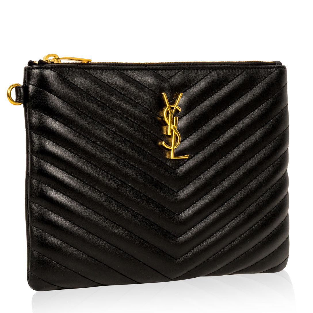 YSL Saint Laurent Chevron Clutch Clutch Bag Chevron Clutch