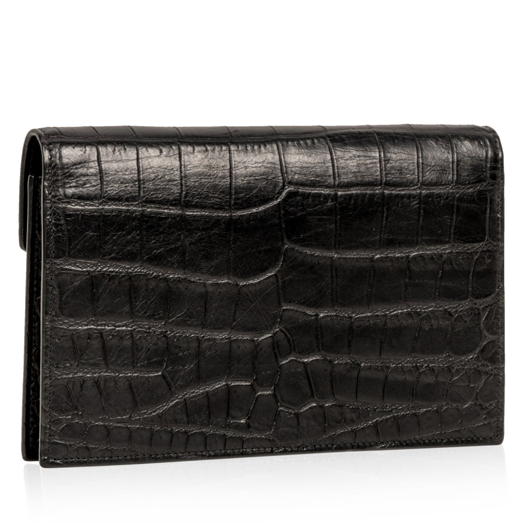 YSL Saint Laurent Envelope Crossbody Croc Embossed Crossbody Bag