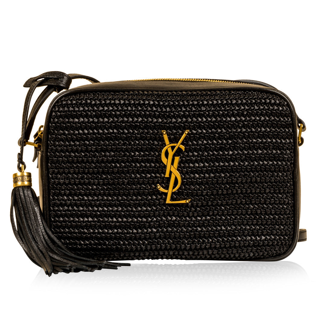 YSL Saint Laurent Lou Crossbody Rafia Crossbody Bag