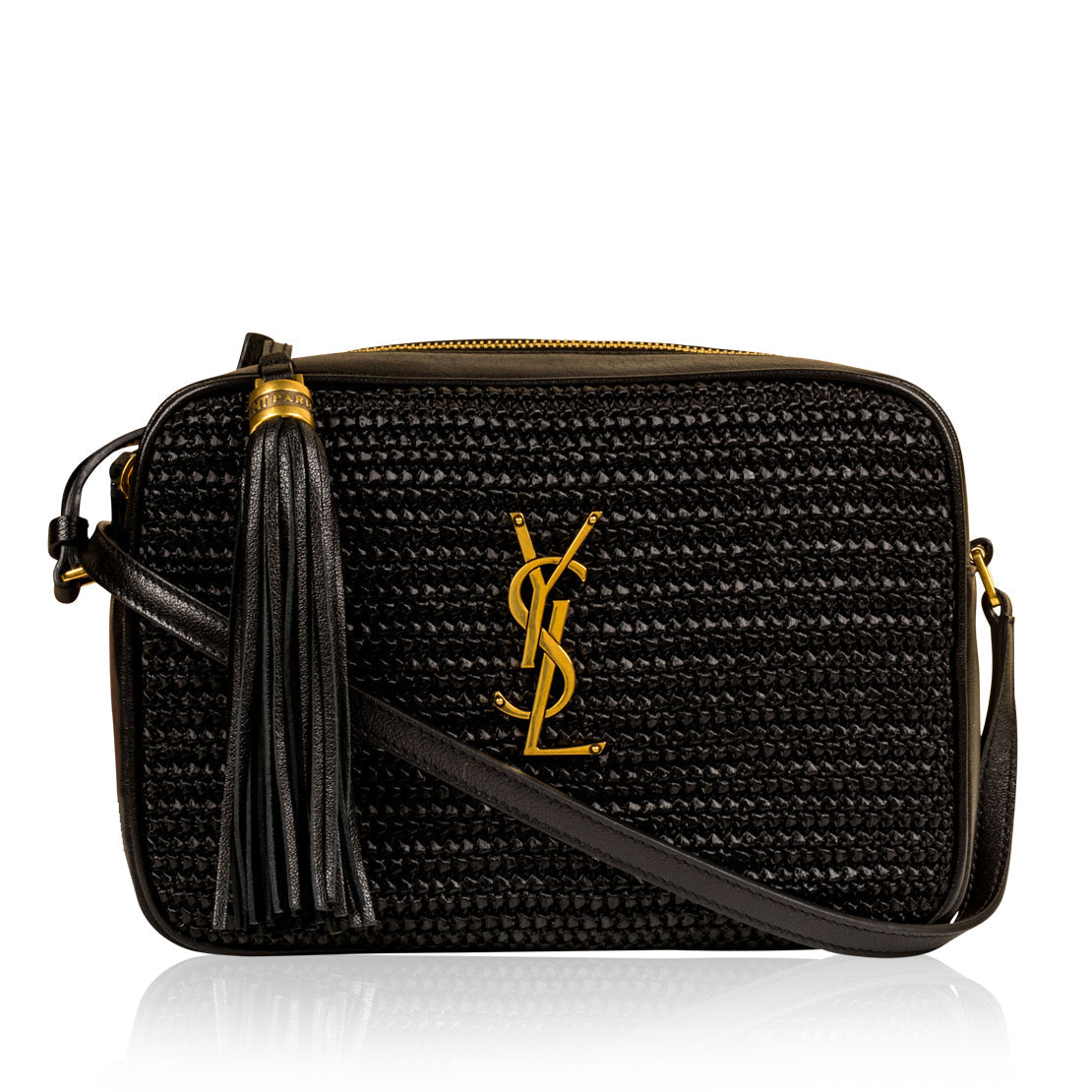 YSL Saint Laurent Lou Crossbody Rafia Crossbody Bag