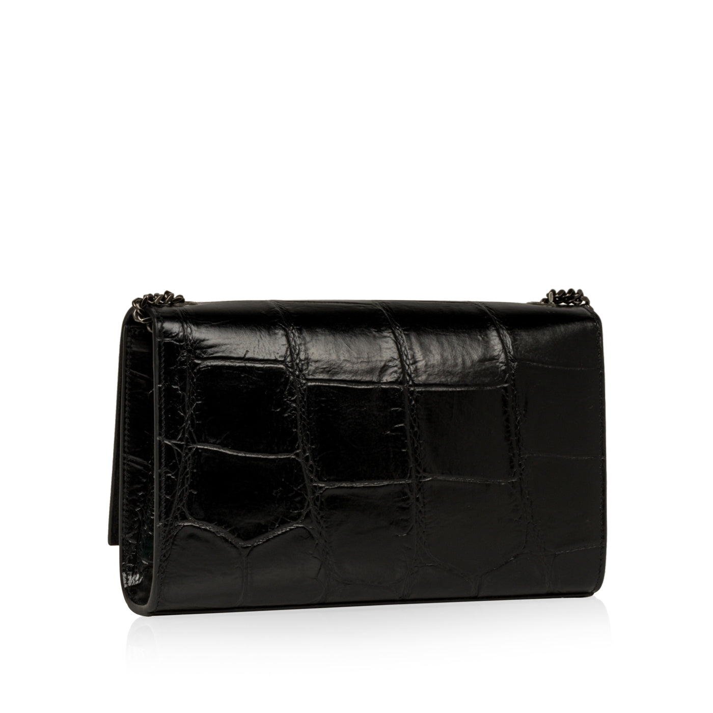 YSL Saint Laurent Kate Croc Crossbody Bag Embossed
