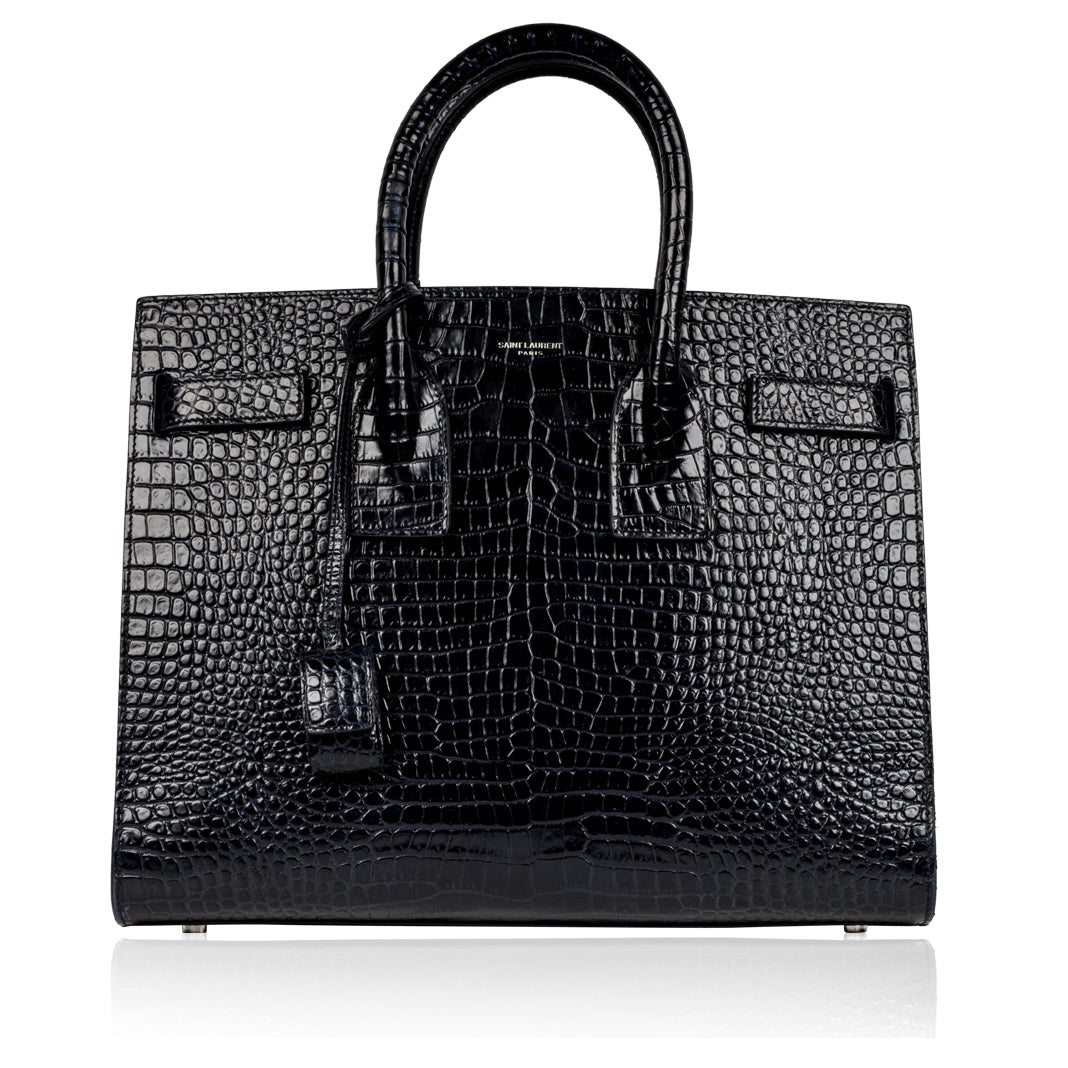 YSL Saint Laurent Sac De Jour Croc Crossbody Bag Small Embossed